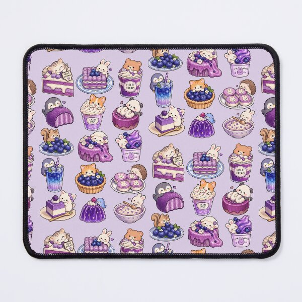 Item preview, Kawaii Purple Dessert Animals Sticker Sheet – Taro, Violet & Blueberry Sweets designed and sold by StickerJas.