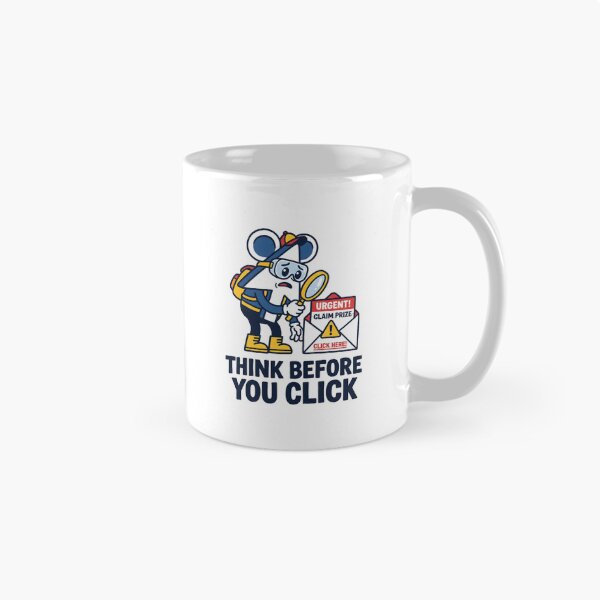 Item preview, Think Before You Click Retro Computer Warning designed and sold by Brain Fog Lab.
