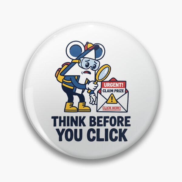Item preview, Think Before You Click Retro Computer Warning designed and sold by Brain Fog Lab.