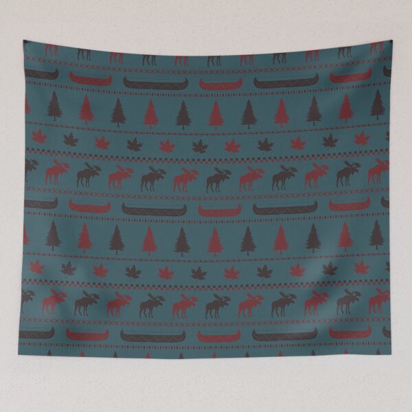 Item preview, Cabincore Moose Stripes in Pine + Brick + Bear Brown designed and sold by YesterdayColl.