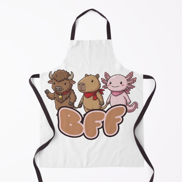 Item preview, Cute Animal BFF Trio – Buffalo, Capybara & Axolotl Best Friends designed and sold by LOVEARTDESIGN.