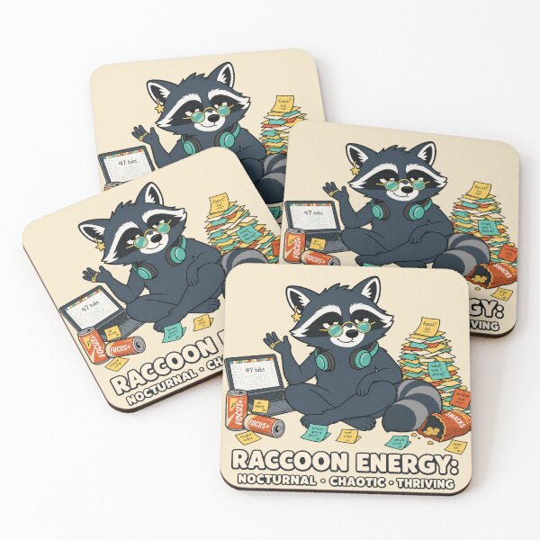Item preview, Raccoon Energy Nocturnal Humor designed and sold by MOSIDRIP™.