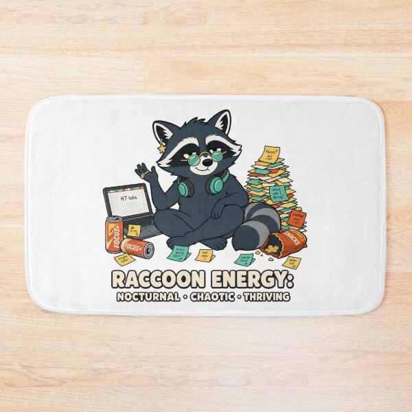 Item preview, Raccoon Energy Nocturnal Humor designed and sold by MOSIDRIP™.