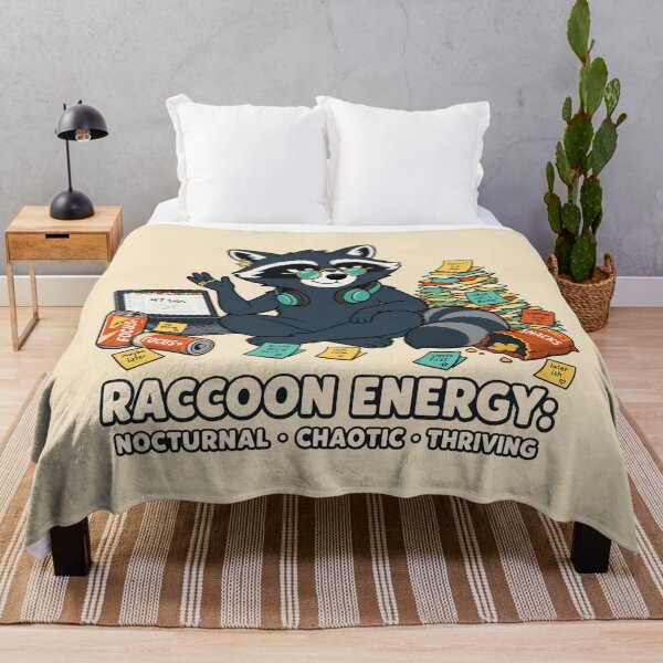 Item preview, Raccoon Energy Nocturnal Humor designed and sold by MOSIDRIP™.