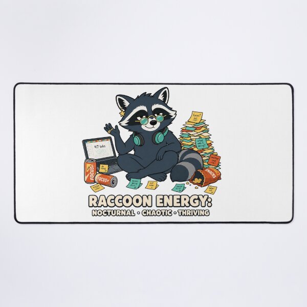 Item preview, Raccoon Energy Nocturnal Humor designed and sold by MOSIDRIP™.