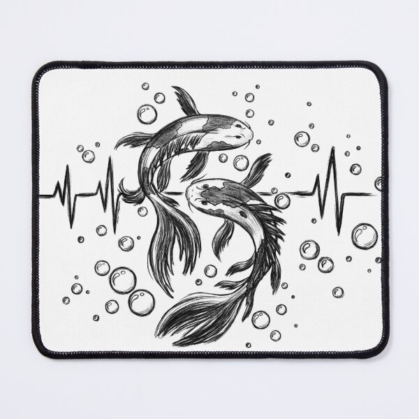 Item preview, "Yin-Yang with Koi Carp" Hoodie: Japanese carp, waves, Zen tattoo-style design. designed and sold by ArtbySvetik.
