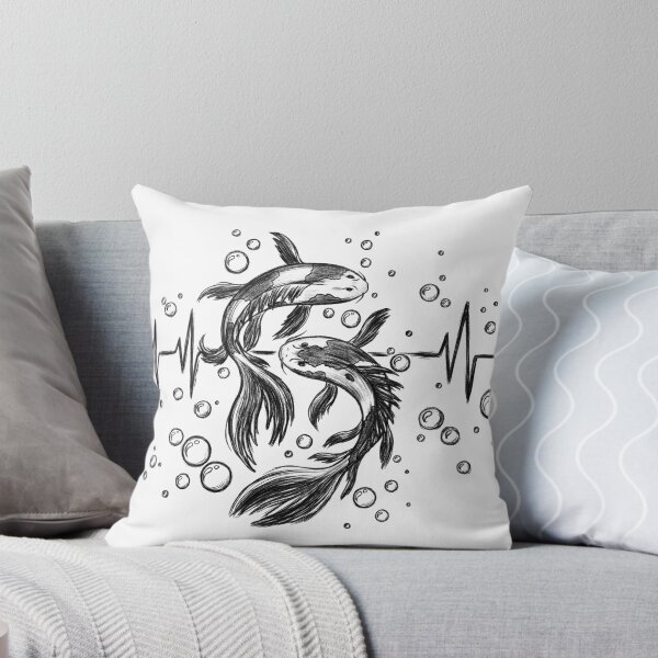 Item preview, "Yin-Yang with Koi Carp" Hoodie: Japanese carp, waves, Zen tattoo-style design. designed and sold by ArtbySvetik.