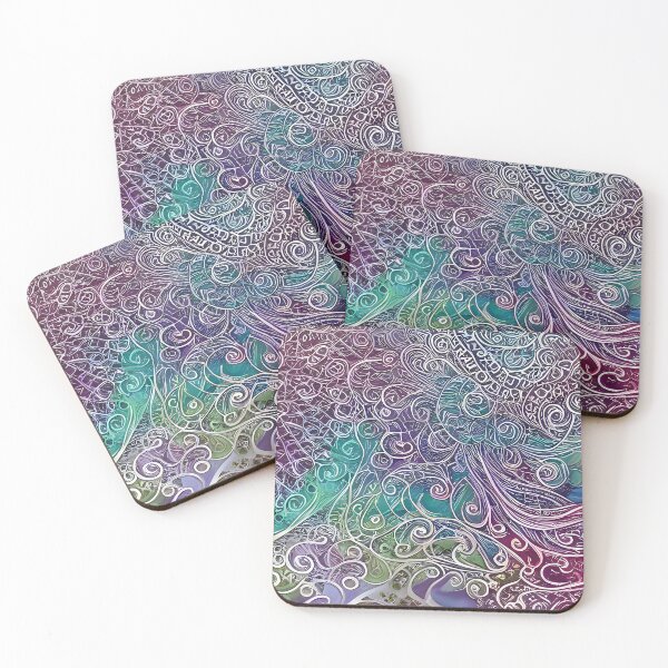 Item preview, Abstract curves and swirls in purple and blue designed and sold by artedamensagem.