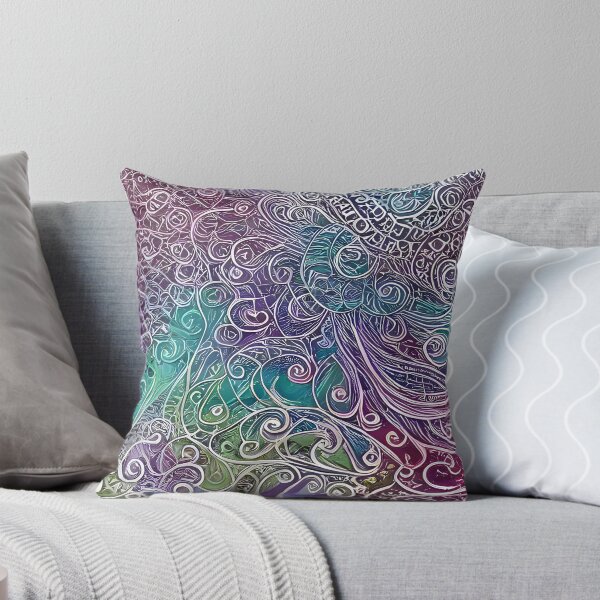 Item preview, Abstract curves and swirls in purple and blue designed and sold by artedamensagem.