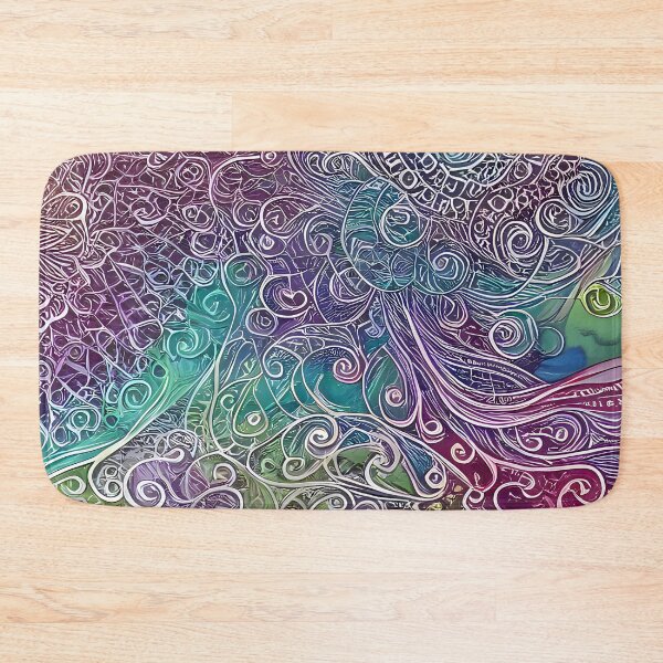 Item preview, Abstract curves and swirls in purple and blue designed and sold by artedamensagem.