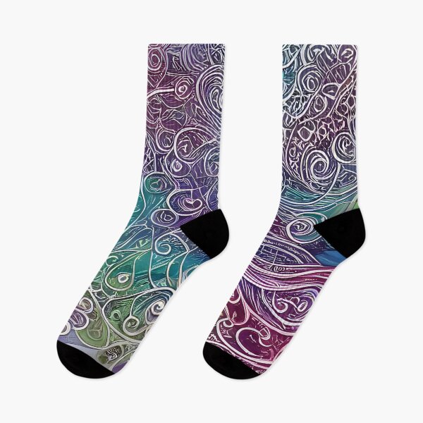Item preview, Abstract curves and swirls in purple and blue designed and sold by artedamensagem.