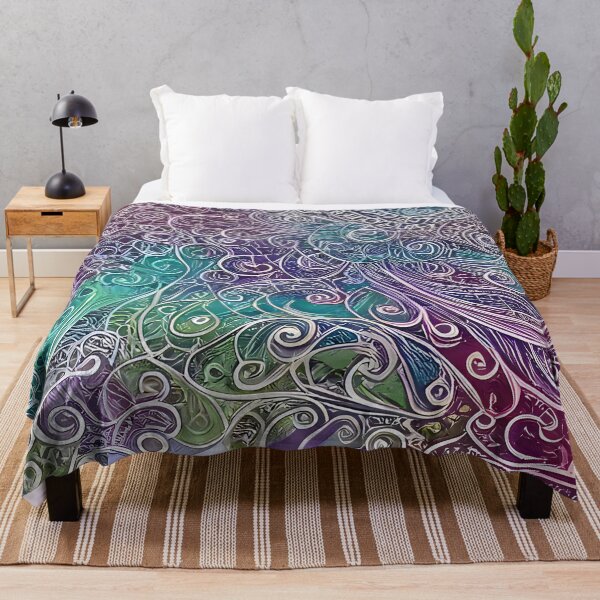 Item preview, Abstract curves and swirls in purple and blue designed and sold by artedamensagem.