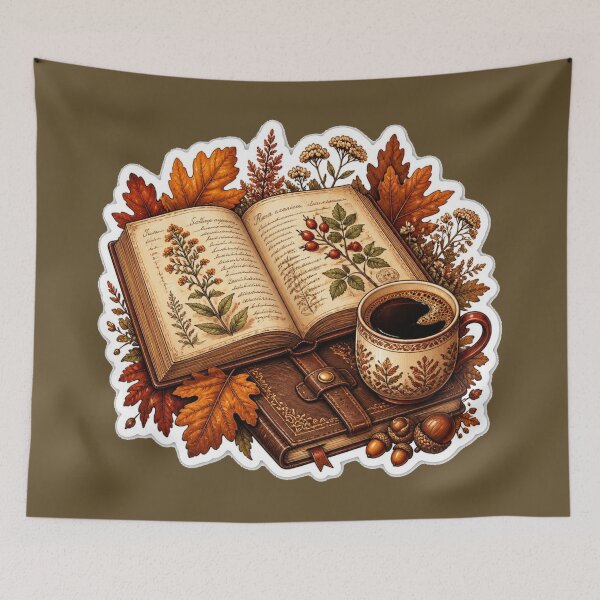 Item preview, Autumn Vintage Books and Coffee Cozy Vibes designed and sold by MargaretPolanco.