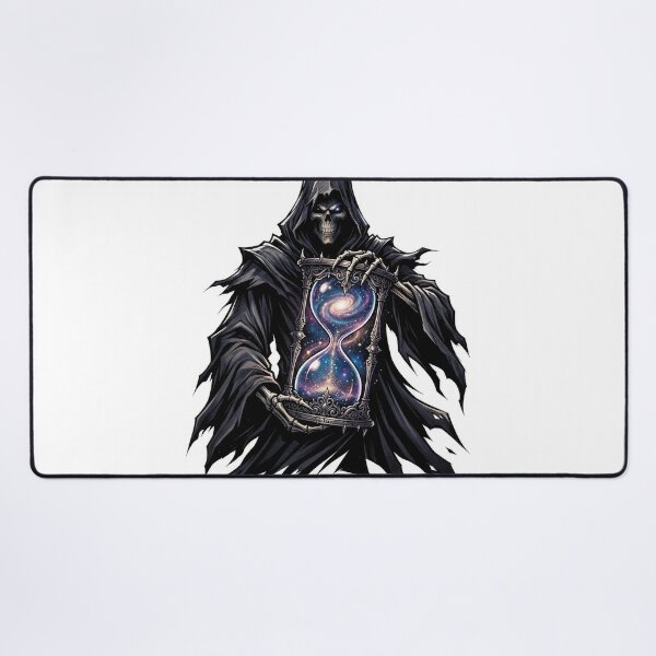 Item preview, Cosmic Grim Reaper Holding Galaxy Hourglass Illustration designed and sold by Rahat3344.