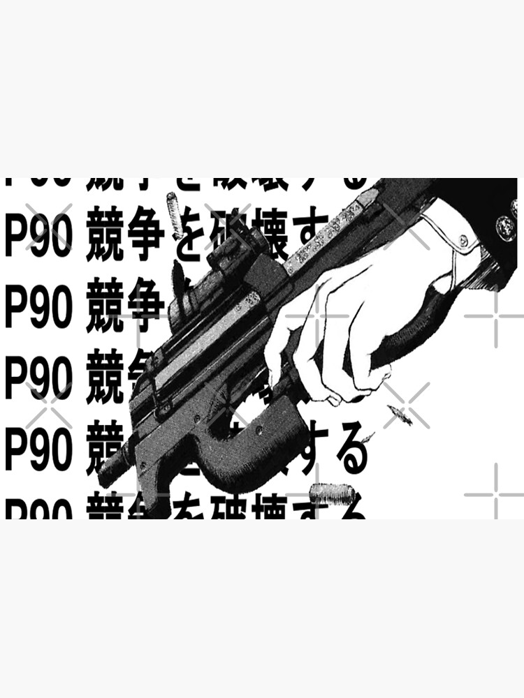 Anime P90 Gun Anime Manga Shirt Destroy The Competition Anime Shirt P90 Laptop Skin By Rmorra Redbubble