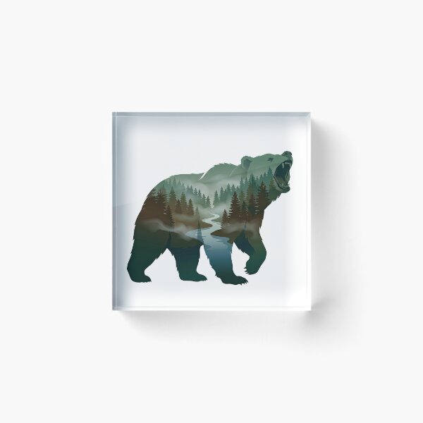 Item preview, Bear Forest Double Exposure Wilderness Artwork designed and sold by Rahat3344.