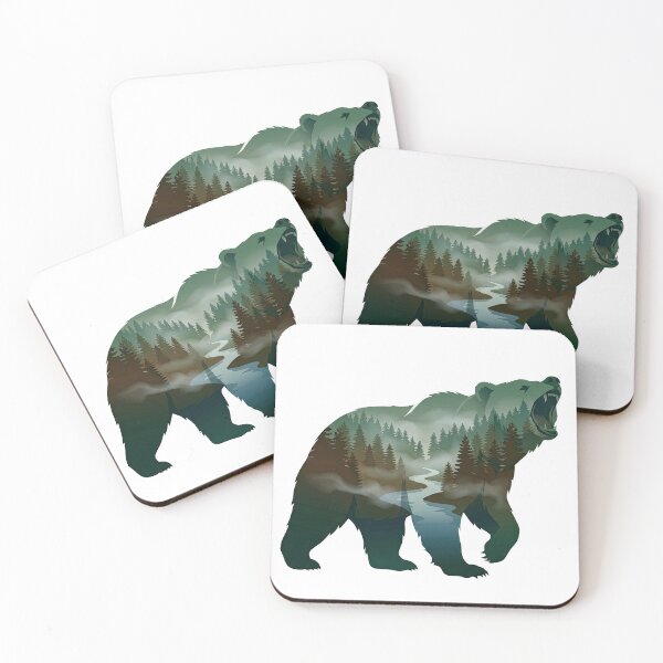 Item preview, Bear Forest Double Exposure Wilderness Artwork designed and sold by Rahat3344.