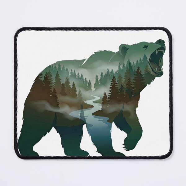 Item preview, Bear Forest Double Exposure Wilderness Artwork designed and sold by Rahat3344.