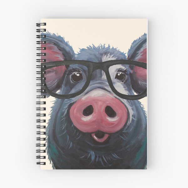 Item preview, Pig Art, Pig with Glasses art, LuLu the Pig designed and sold by leekellerart.