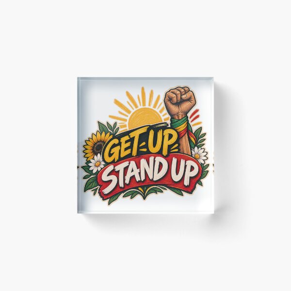 Item preview, Get Up Stand Up Motivational Quote designed and sold by SimsimahLaughs.