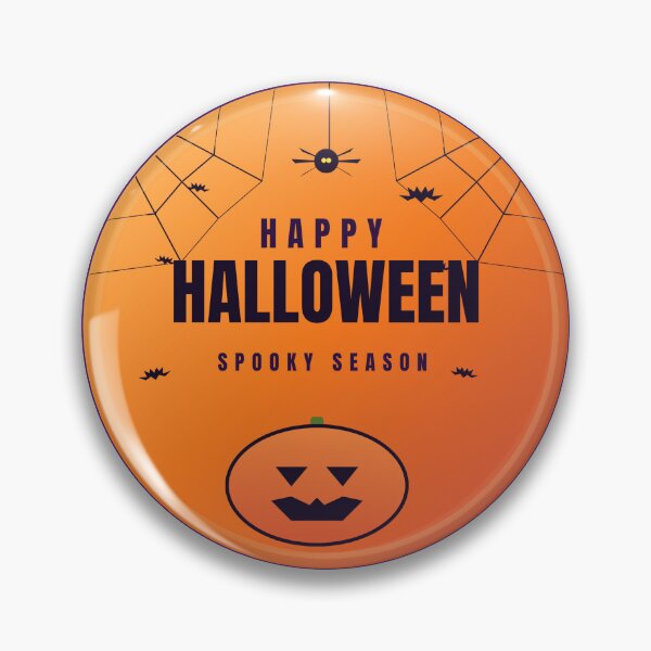 Item preview, Happy Halloween Spooky Season — Glowing Orange & Purple Round Badge designed and sold by mryan78.