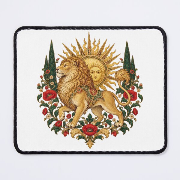 Item preview, Ornate Persian Lion and Sun Crest – Shir o Khorshid Iranian Heritage Design designed and sold by My Joyful Charm Store.