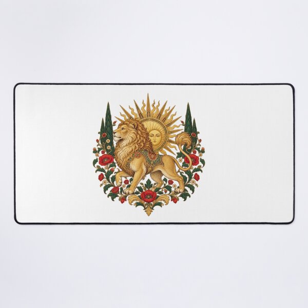Item preview, Ornate Persian Lion and Sun Crest – Shir o Khorshid Iranian Heritage Design designed and sold by My Joyful Charm Store.