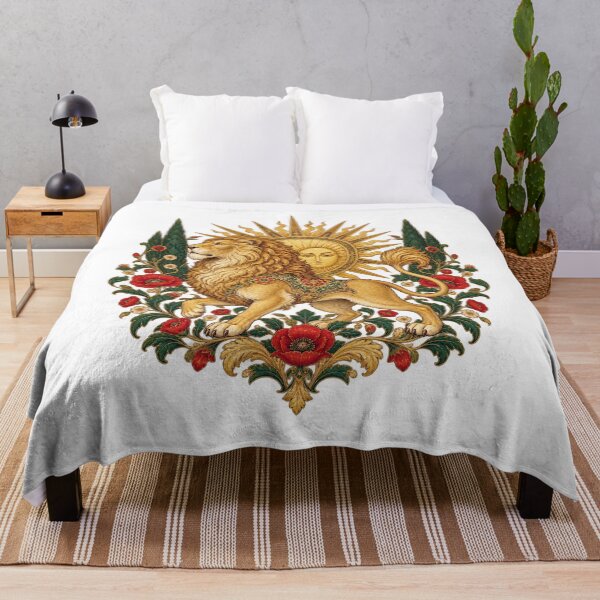 Item preview, Ornate Persian Lion and Sun Crest – Shir o Khorshid Iranian Heritage Design designed and sold by My Joyful Charm Store.