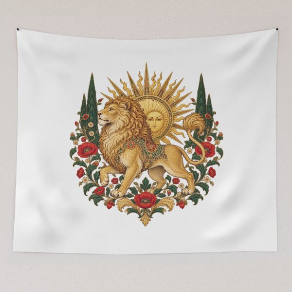 Item preview, Ornate Persian Lion and Sun Crest – Shir o Khorshid Iranian Heritage Design designed and sold by My Joyful Charm Store.