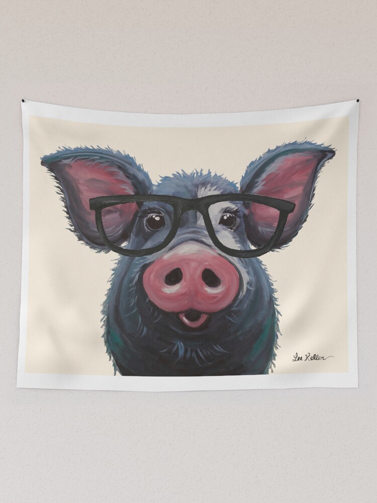 Pig Art Pig with Glasses art LuLu the Pig