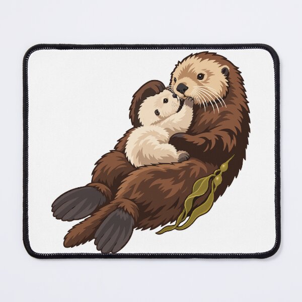 Item preview, Sea Otter Gently Grooming a Fluffy Pup designed and sold by ninov94.
