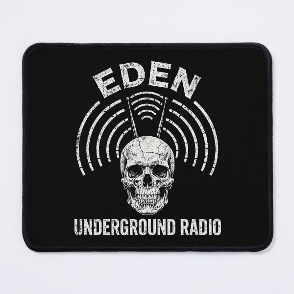 Item preview, Eden Underground Radio Distressed Skull Logo designed and sold by AscendedLight — Dark Fantasy & Gothic Art.