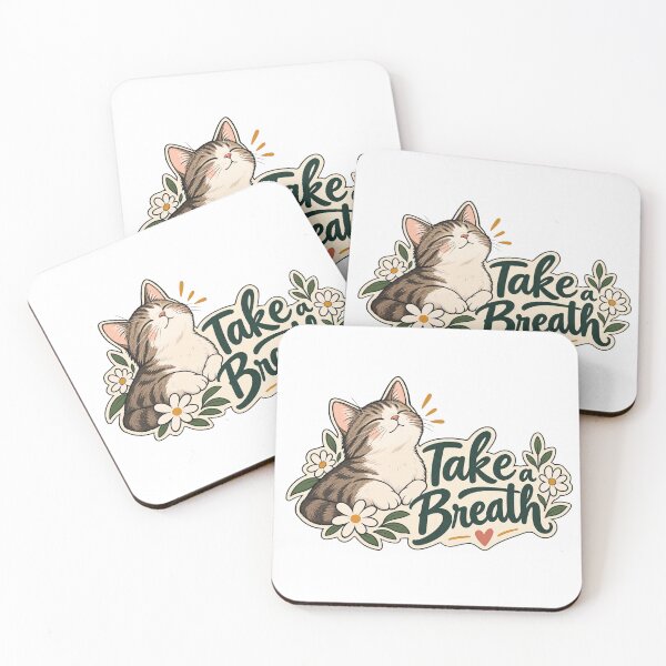Item preview, Take a Breath Cute Cat Self Care designed and sold by SimsimahLaughs.
