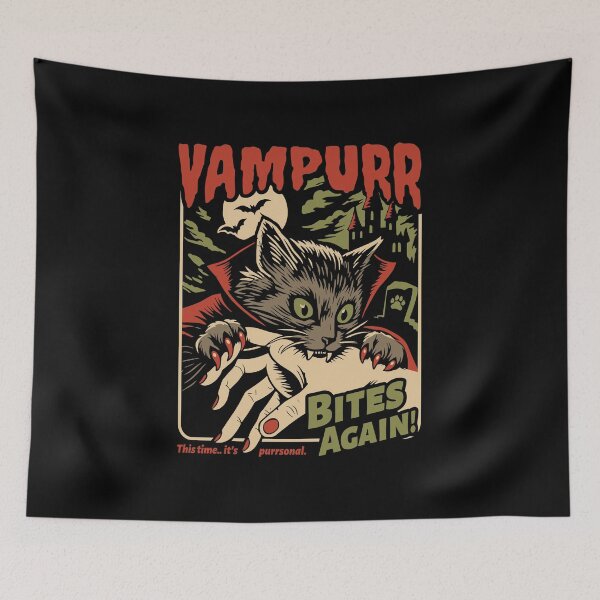 Item preview, Vampurr Vampire Cat Vintage Horror Comic Halloween designed and sold by Krasnovaovaova.
