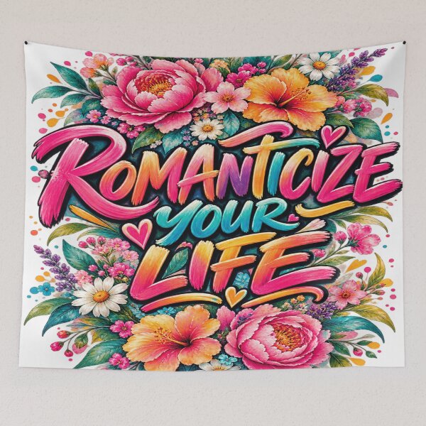 Item preview, Romanticize Your Life – Colorful Floral Self Care Art designed and sold by MAJCO-ART.