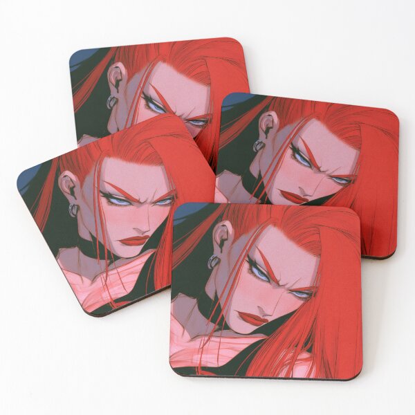 Item preview, Crimson Red Hair Anime Girl - Fierce Goth Portrait designed and sold by AxeWave.