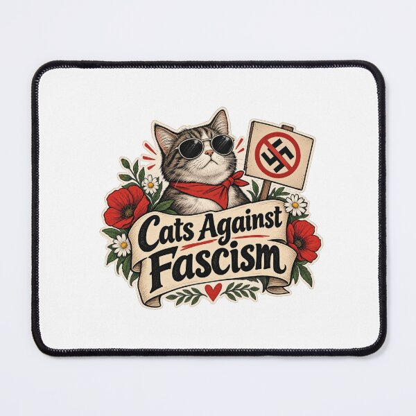 Item preview, Cats Against Fascism Anti Fascist Cat designed and sold by SimsimahLaughs.