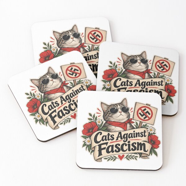 Item preview, Cats Against Fascism Anti Fascist Cat designed and sold by SimsimahLaughs.