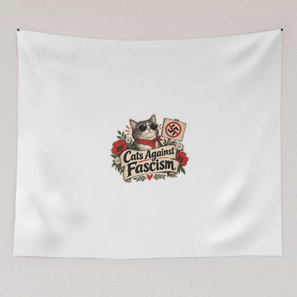 Item preview, Cats Against Fascism Anti Fascist Cat designed and sold by SimsimahLaughs.