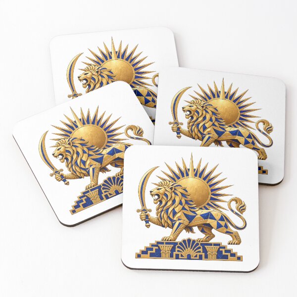 Item preview, Geometric Persian Lion and Sun – Modern Shir o Khorshid Iran Heritage Design designed and sold by My Joyful Charm Store.