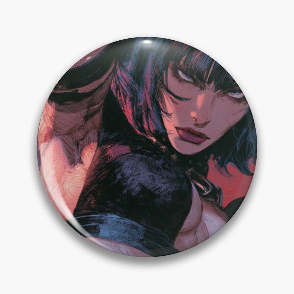 Item preview, Muscular Anime Goth - Black Bob Striped Sleeves Portrait designed and sold by AxeWave.