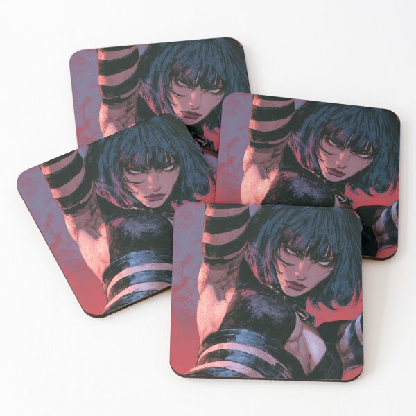 Item preview, Muscular Anime Goth - Black Bob Striped Sleeves Portrait designed and sold by AxeWave.
