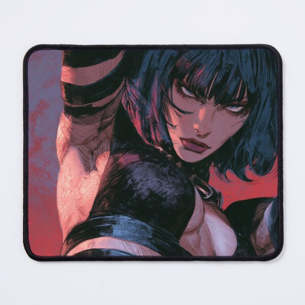Item preview, Muscular Anime Goth - Black Bob Striped Sleeves Portrait designed and sold by AxeWave.