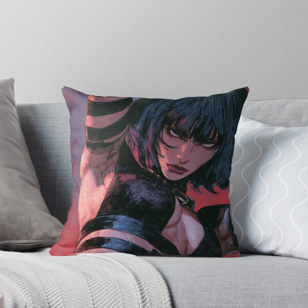 Item preview, Muscular Anime Goth - Black Bob Striped Sleeves Portrait designed and sold by AxeWave.