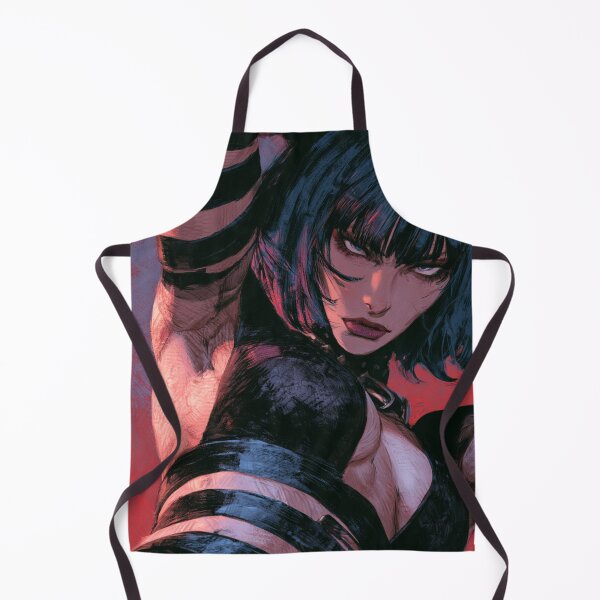 Item preview, Muscular Anime Goth - Black Bob Striped Sleeves Portrait designed and sold by AxeWave.