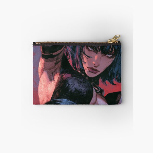 Item preview, Muscular Anime Goth - Black Bob Striped Sleeves Portrait designed and sold by AxeWave.