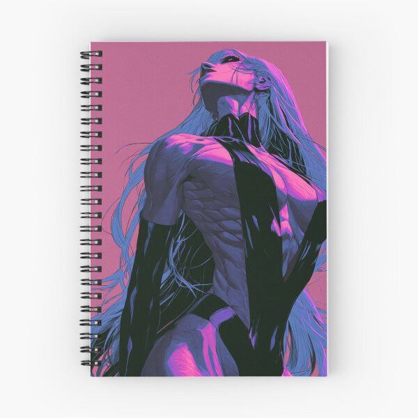 Item preview, Muscular Cyber Goth - Magenta & Blue Long Hair Portrait designed and sold by AxeWave.