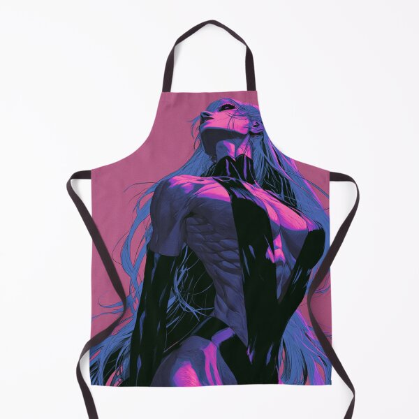 Item preview, Muscular Cyber Goth - Magenta & Blue Long Hair Portrait designed and sold by AxeWave.