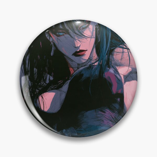 Item preview, Muscular Anime Warrior - Long Dark Hair Blue Eyes Portrait designed and sold by AxeWave.