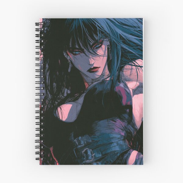 Item preview, Muscular Anime Warrior - Long Dark Hair Blue Eyes Portrait designed and sold by AxeWave.